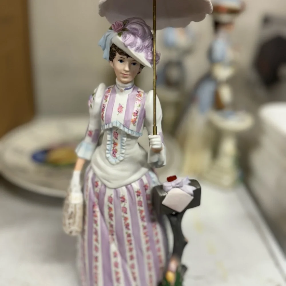 Victorian Lady Figurine with Parasol